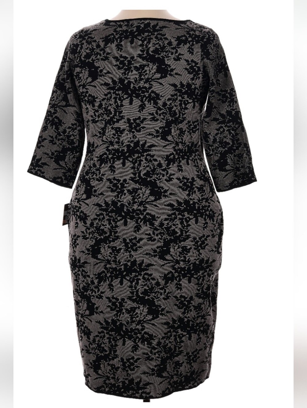 Taylor Black Floral Velvet-Textured Midi Dress